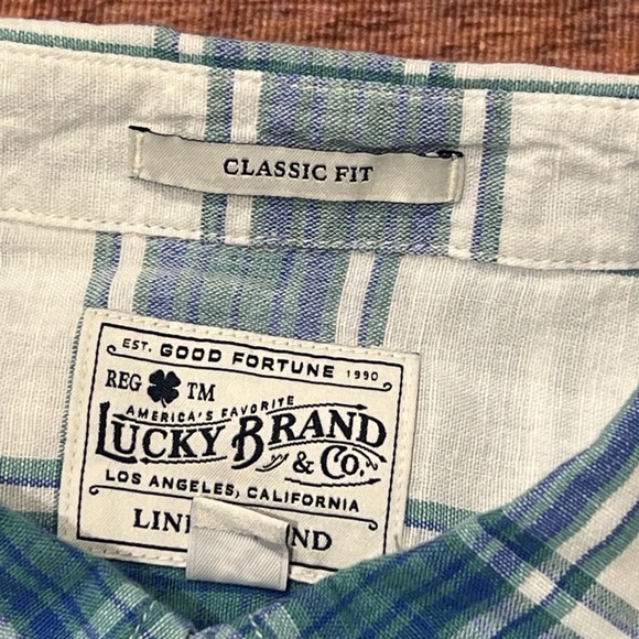 Lucky Brand Plaid Short Sleeve Button Down Mens Flannel Shirt - Picture 3 of 5